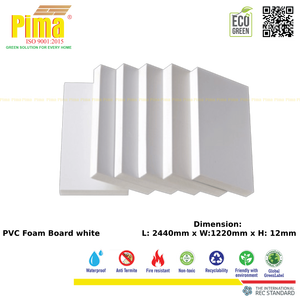 Paneles de polivinilo impermeables de PVC y WPC blancos, tablero de espuma de densidad de 12mm de espesor de 0,6G/cm3 para muebles y gabinetes interiores - Product Image 3