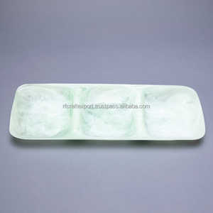 Bandeja de resina epoxi Aqua azul, superventas, regalo de Navidad, decoración de la casa, bandeja de servidor de Navidad rodante, bandeja de 3 secciones para el hogar - Product Image 3