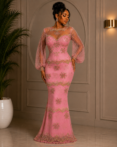 ผ้าลูกไม้ไนจีเรียแบบคลาสสิกสุดหรูจาก Shubham Collections ผลิตจากโพลีเอสเตอร์/คอตตอน ป้องกันไฟฟ้าสถิตย์ ลายขอบพิเศษ - Product Image 1