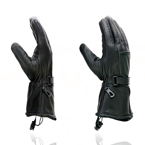 Gants de moto en cuir noir pour homme Samroz Sports avec textile et cuir - Product Image 2