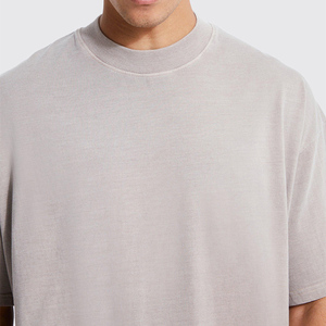 Custom Heavy Weight Unisex <b>Box</b> Fit Plain 100% Cotton t Shirt French Terry <b>Drop</b> Shoulder Oversized Boxy Tee T shirt for Men - Product Image 6