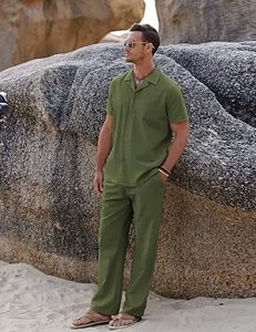 Conjunto de Camisa de Manga Corta para Hombre, Tejido de Poliéster y Algodón - Product Image 3