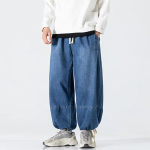 Wholesale 2026 Comfortable Men Baggy <b>Denim</b> Jeans Featuring Relaxed Fit Lightweight <b>Material</b> Solid Breathable Eco-Friendly - Product Image 5