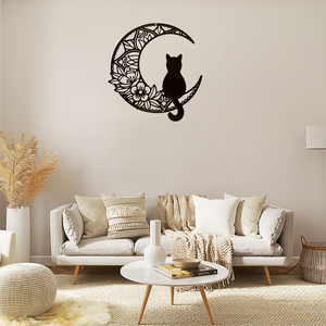 CIFbuy Decorazione Murale a Forma di Gatto Crescente in Stile Bohémien, Arte in Metallo per Arredamento Casa a Tema Animali Domestici, Regalo Natalizio con Servizio di Ritiro - Product Image 5