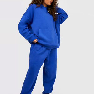 Survêtement décontracté pour femmes de qualité supérieure, à capuche, uni, deux pièces, pour l'hiver - Product Image 2