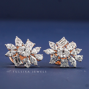 Élégantes boucles d'oreilles clous en or blanc 14 carats avec diamants de laboratoire pour hommes et femmes, design classique et simple avec pierres brillantes pour le bureau - Product Image 5