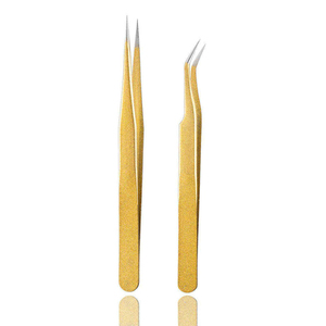 Pinzas Profesionales para Pestañas de Acero Inoxidable con Recubrimiento de Plasma Colorido, Antimagnéticas, Punta Suave para Extensiones de Volumen, Herramientas de Maquillaje - Product Image 2