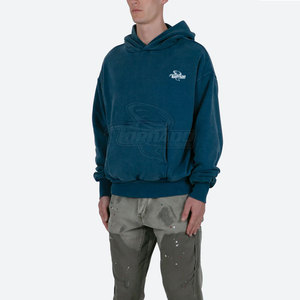 Luxury <b>Men's</b> 100% Cotton Fleece Acid Wash <b>Pullover</b> Hoodie Regular Fit Waterproof Solid Winter Streetwear Custom Drop Shoulder - Product Image 1