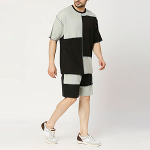 Conjunto de Dos Piezas para Hombre, Estilo Único, Verano, Transpirable, Felpa, Poliéster/Algodón, Diseño Moderno con Bloques de Color, Ropa Deportiva Informal, Fácil de Usar - Product Image 4