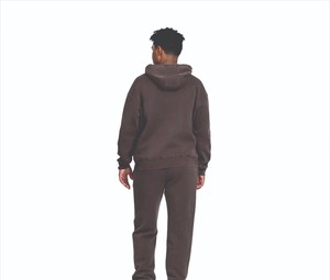 Ensemble de survêtement en molleton de coton pour homme, sweat à capuche zippé et pantalon de jogging, personnalisable, marque privée, OEM, ODM, vêtements de sport haut de gamme - Product Image 4