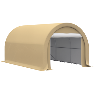 Tenda da parcheggio/porto auto portatile resistente 16FT X 10FT con porta a cerniera grande, copertura in PE anti-UV per auto e camion, in HDPE per deposito/temporanea conservazione - Product Image 1