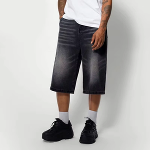 Shorts en jean pour homme, style décontracté, coupe droite, haute qualité, longueur sept-huizièmes, nouvelle collection été, respirant, délavé au sable, taille moyenne - Product Image 1