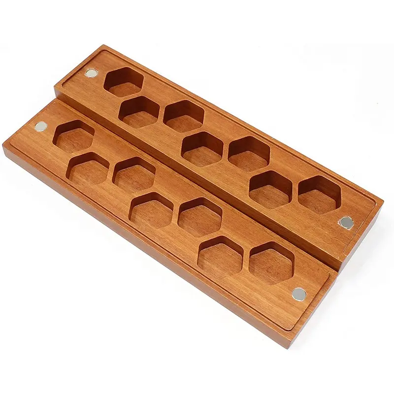 Hot sale Black Walnut Wood Dice Storage Case with Magnetic Lid Box Holds
