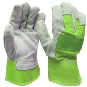 Gants de travail à doigts entiers en coton, unisexes, toutes saisons, gris et jaune, protection de la paume - Product Image 3