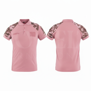 OEM Breathable Quick Dry Solid Plain Color Polo Shirts <b>Workwear</b> Camouflage Shoulder Panels Hook Loop Patch Design Shirts Unisex - Product Image 6