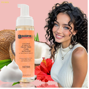 Mousse Coiffante Anti-Frisottis Bio Coco & Hibiscus Fixation Forte Unisexe Rose pour Coiffures Bouclées Prêtes à l'emploi – Offre Spéciale - Product Image 3