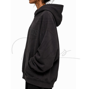 Sweat-shirts et sweats à capuche pour femmes, coupe oversize, manches longues, formels, en toile, pour l'hiver, avec logo frontal en relief 3D, vente en gros - Product Image 3