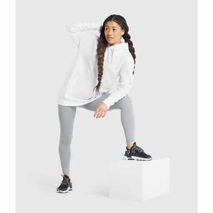 Sudadera con Capucha Estampada para Mujer, Blanca, de Forro Polar, con Bolsillo Canguro, Estilo Casual para Otoño e Invierno, Cómoda para Uso Diario - Product Image 4