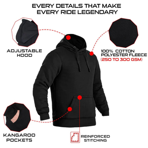 Hoodies de moto les plus vendus, entièrement doublés en polaire, avec protection en Kevlar - Product Image 2