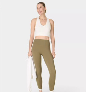 Débardeurs courts pour femmes à blocs de couleur et bordures contrastées, doux, extensibles, coupe ajustée, sans manches, pour l'entraînement et le quotidien, style dos nageur - Product Image 2