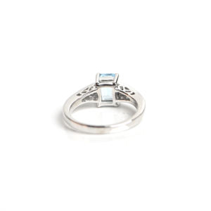 <b>Emerald</b> Cut Blue Topaz Gemstone <b>Ring</b> 925 Sterling <b>Silver</b> Luxury Engagement Wedding Anniversary Women Third Party Appraisal - Product Image 2