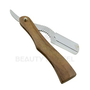 Rasoir droit professionnel vintage en bois avec système de rasage à lame unique remplaçable pour barbiers professionnels et toilettage à domicile - Product Image 3