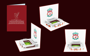 Liverpool Football Club 3D Pop-Up Stadium Greeting Card Digital Printing Matte Varnishing Gift - Product Image 2