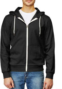 Sweat-shirt à capuche unisexe à fermeture éclair intégrale, coupe confortable, en molleton bouclette 100% coton épais 300g, pour l'automne - Product Image 3