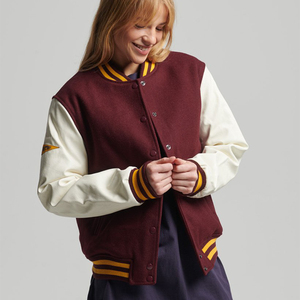 Blouson Bomber en Laine Imprimé Personnalisé pour Femme, Style Universitaire, Hiver, Durable, Tendance, Haute Qualité, Services OEM ODM - Product Image 1