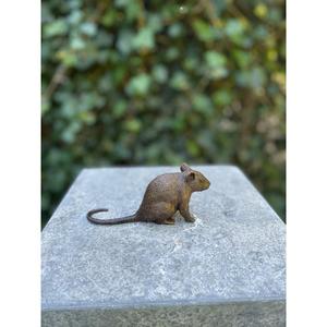 Ornement de rat en bronze, artisanat en métal, rat miniature décoratif en fonte, articles faits à la main à prix abordable - Product Image 1