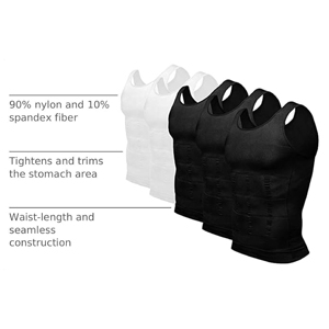 Men Body Shaper Slimming Compression Tank <b>Top</b> Abdomen <b>Tummy</b> <b>Control</b> Corset Invisible Chest Fat Burner Shapewear <b>Vest</b> - Product Image 5