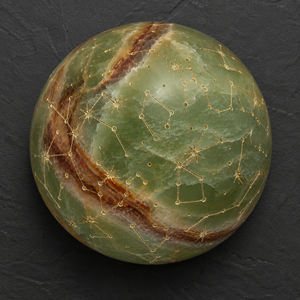 Lampe sphérique artisanale en onyx vert naturel, constellations du zodiaque, veilleuse, vente en gros, logo personnalisé, décoration astrologique - Product Image 6