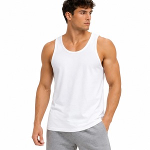Débardeur sportif en coton respirant à col rond pour homme, vêtements de gym, musculation, 230 GSM, débardeur de gym en coton pour homme - Product Image 3
