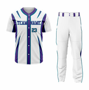 Uniforme de Béisbol 100% Poliéster Manga Corta Cómodo Transpirable Secado Rápido Personalizable con Nombre de Equipo Precio Económico Calidad Premium - Product Image 1