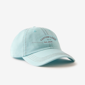 Casquette de baseball personnalisée avec logo brodé, 6 panneaux, ajustée, unisexe, en coton, décontractée, avec design sur le panneau avant, couleurs délavées - Product Image 5