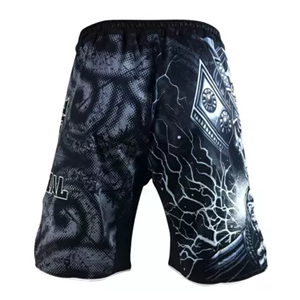 กางเกง MMA แบบซับลิเมชั่นพร้อมดีไซน์รูปหัวกะโหลก ยืดหยุ่นสูง อุปกรณ์ฝึกซ้อมต่อสู้สำหรับนักสู้ ใส่ได้ทุกฤดูกาล - Product Image 3