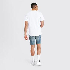 Shorts en jean déchiré pour homme, coupe décontractée, taille mi-haute, style été 2026, avec trous déchirés et design éclaboussures de peinture - Product Image 6