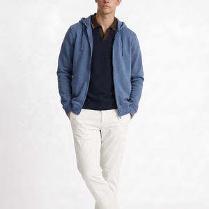 Sweat à capuche zippé pour homme en molleton de coton 300 GSM avec cordon de serrage, logo personnalisé, marque privée, vente en gros - Product Image 1
