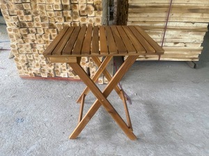 Teak Wood <b>Folding</b> Outdoor Bistro Set Garden Chair <b>Table</b> Modern Design Tapered Leg Hard Floor Use Durable Waterproof 2 Year - Product Image 3