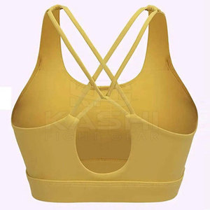 Soutien-gorge de sport simple et écologique à haute élasticité, offrant un maintien supérieur à l'avant, respirant et confortable pour la course et la gym - Product Image 6