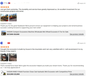 Kaisan cao cấp 1-Tấn máy xúc CE/EPA chứng nhận, thích hợp cho khác nhau hẹp dự án, miễn phí vận tải hàng không phụ kiện - Product Image 6