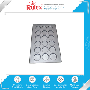 Widely Used Premium Quality <b>Baking</b> Dishes & Pans Reusable Food Grade Aluminized Steel Burger Bun <b>Tray</b> with 18 Cavities - Product Image 2