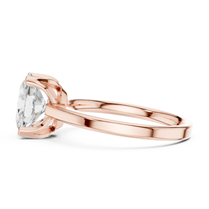 Anillo de Lujo con Moissanita de Corte Redondo para Mujer, con Piedras Laterales Marquise y Pavé, Acabado en Oro Rosa sobre Plata 925 - Product Image 2