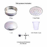 Ensemble de plateaux de communion en acier inoxydable de qualité supérieure, 33 gobelets en plastique, finition miroir, base stable, compatible lave-vaisselle, contact alimentaire