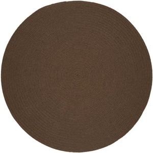 Tapis rond en jute brun uni, tissage plat tressé, avec envers antidérapant en caoutchouc, tapis moderne pour salon, nettoyage localisé - Product Image 1