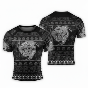 เสื้อรัดรูปแบบเรียบสีพื้นสำหรับพิมพ์ลายเอง เสื้อยืดกีฬาแขนสั้นป้องกันแสงแดดสำหรับวิ่ง - Product Image 3