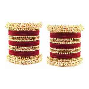 Ensemble de bracelets de mariage islamiques tendance pour femmes, en or massif, style Kundan - Product Image 1