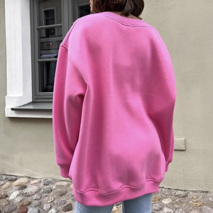 เสื้อฮู้ดดี้ผู้หญิงผ้าฝ้ายฟลีซไซส์ใหญ่พิเศษ แขนพอง ระบายอากาศได้ดี ไม่เป็นขุย เหมาะสำหรับฤดูหนาวและฤดูใบไม้ผลิ ทรงหลวม รับผลิตตามแบรนด์ - Product Image 5