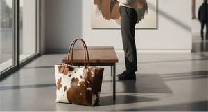 Bolso Tote de Cuero Vacuno Estilo Western para Mujer, Bolso de Hombro de Moda, Hecho a Mano, de Cuero Genuino con Cremallera, Estilo Vintage LHTB-0068 - Product Image 5