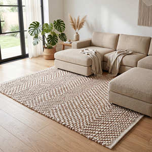 9' x 12' <b>Micro</b> Herringbone Handloom Jute Area Rug for Living Room Scandinavian Organic Modern & Quiet Luxury Home - Product Image 3